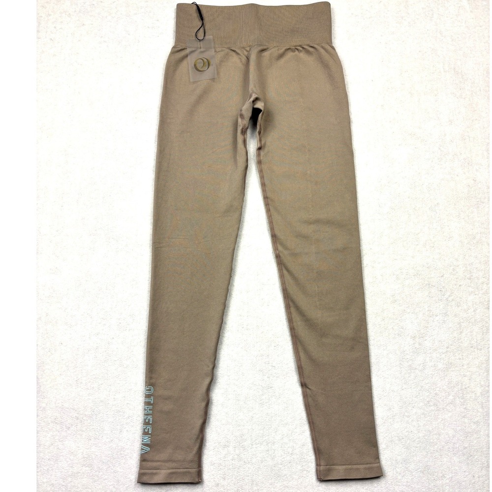 Otheena Seamless Leggings Womens Size Medium Taupe High Waisted Ribbed Yoga NWT